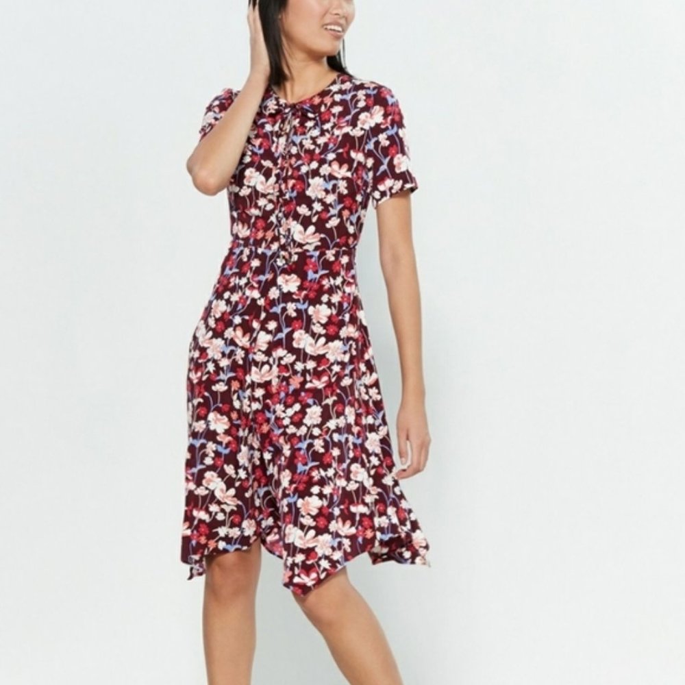Tommy Hilfiger Brookshire Maroon Floral Dress